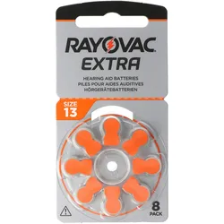 Rayovac HA13 PR48  Hörgeräte Batterien Extra Advanced 8er Sparpack 6 + 2 Gratis 5000252100973, Lieferung besteht aus 8 Stück Batterien
