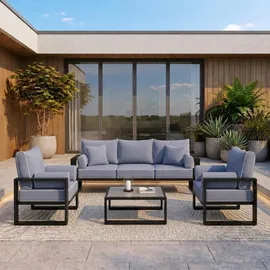 beautysofa VERDINO Garten-Lounge-Set grau