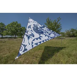 Bent Zip Canvas verbindbares Sonnensegel 250x250cm, weiß/blau gemustert