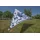 Bent Zip Canvas verbindbares Sonnensegel 250x250cm, weiß/blau gemustert