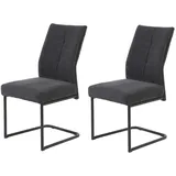 MID.YOU Schwingstuhl-Set Dagmar, anthrazit Metall, Textil, eckig, C-Form, 50x65x99 cm mit Griff, Esszimmer, Stühle, Esszimmerstühle, Esszimmerstühle-Set