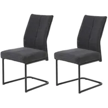 MID.YOU Schwingstuhl-Set Dagmar, anthrazit Metall, Textil, eckig, C-Form, 50x65x99 cm mit Griff, Esszimmer, Stühle, Esszimmerstühle, Esszimmerstühle-Set