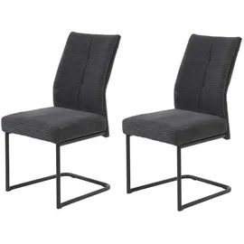 MID.YOU Schwingstuhl-Set Dagmar, anthrazit Metall, Textil, eckig, C-Form, 50x65x99 cm mit Griff, Esszimmer, Stühle, Esszimmerstühle, Esszimmerstühle-Set