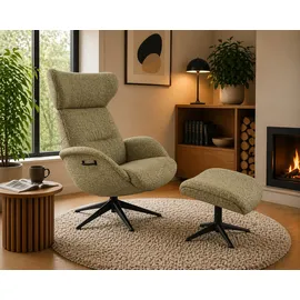 flexlux Relaxsessel More Polyester 90 x 107 x 89 cm Grün mit Kopfteil
