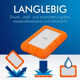 LaCie Rugged Mini 2 TB USB 3.2 Orange/Silber 9000298