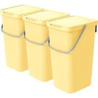 Vidaathome.de Q-SYSTEMA Abfalleimer-Set 3 x 25 Liter – Gelb