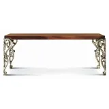 Casa Padrino Luxus Barock Esstisch Braun / Silber 203 cm - Made in Italy