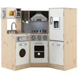 Goplus Kinderküche, Spielküche Mit Umfangreichem Zubehoer, Dunstabzugshauben, Kochfelder, Backoefen, Mikrowellengeraete, Lichter Und Geraeusche, Schliessfaecher, Haken, Für Kinder Ab 3 - Goplus