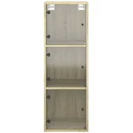 vidaXL Wandschrank mit Glastüren 35 x 37 x 100 cm Sonoma-Eiche