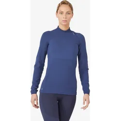 Laufshirt langarm Damen seamless Kiprun Skincare blau XS