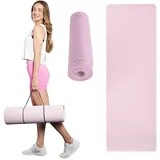 Trexo XTREXO Gelenkschonende Polsterung - Fitnessmatte - rutschhemmendes Elastomer - 183x61cm 10mm Hellrosa - für Yoga Pilates und Home Workout
