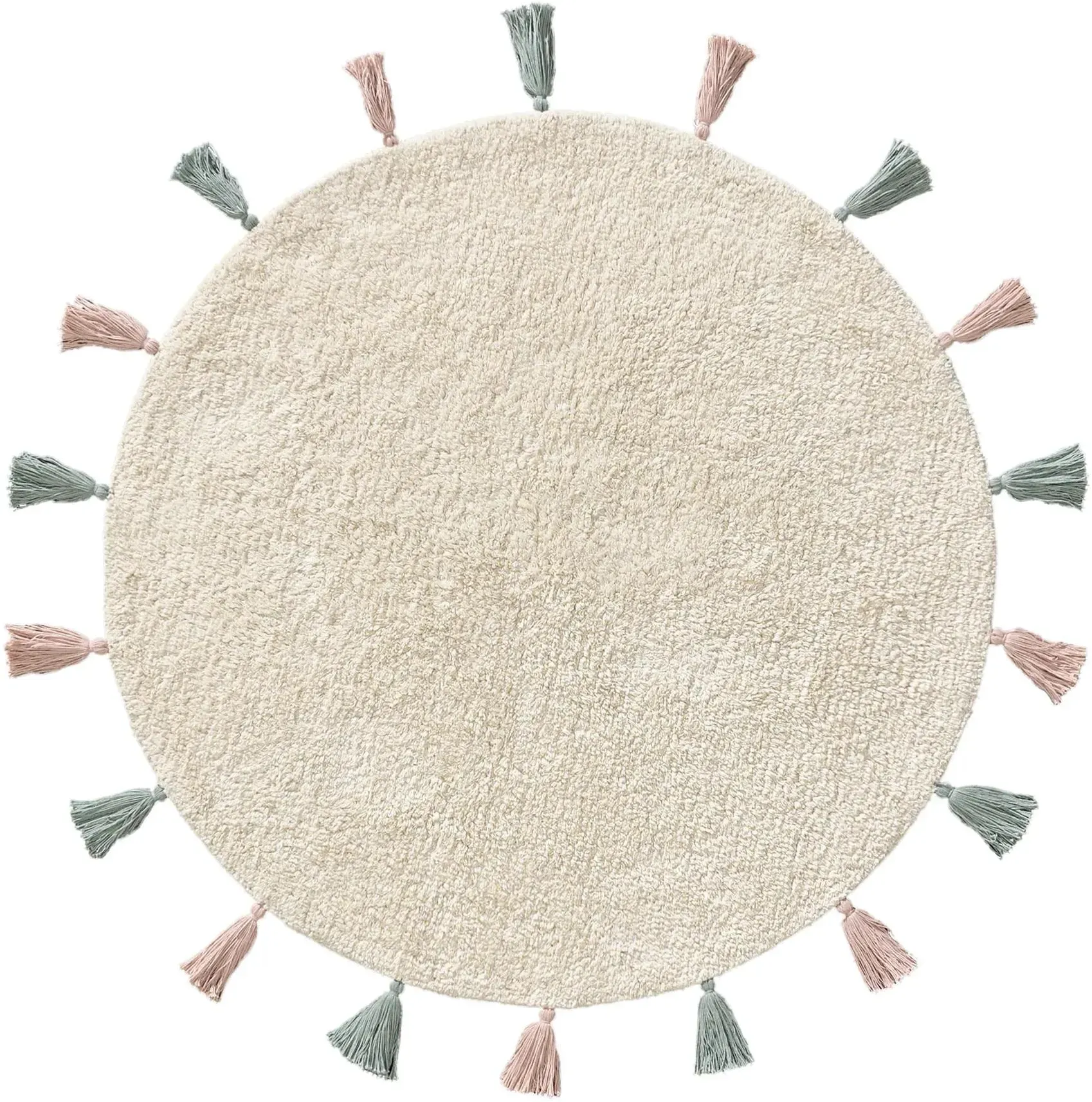 Lytte Waschbarer Kinderteppich Malu Cream ø 80 cm rund - Waschbarer Teppich für Kinderzimmer