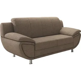 TRENDMANUFAKTUR 2-Sitzer TRENDMANUFAKTUR "Rondo II, zeitlos und bequem", braun (tan), B:178cm H:85cm T:94cm, Struktur (100% Polyester), Sofas, wahlweise mit komfortablem Federkern, mit extra breiten Armlehnen