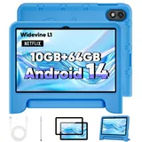 JIKOCXN Kinder Tablet 10.1 Zoll Android 14 Tablets, Octa Core Tablet für Kinder, 10GB RAM+64GB ROM, 1280x800 FHD Touchscreens, 8000mAh, WLAN, Bluetooth, Dual Kamera, GPS (Blau)