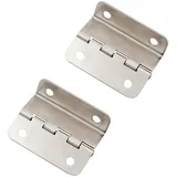 2 Stück Halbflächenscharniere - Versetztes Türscharnier Halbodens Scharniere, Retro-Scharniere, Ladenscharniere für Schrank, Möbel, Dreifach Gefaltet [Silber]