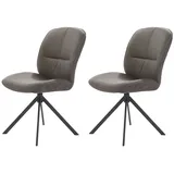 Jockenhöfer Esszimmerstuhl Fiete Leder grün/schwarz 2er Set