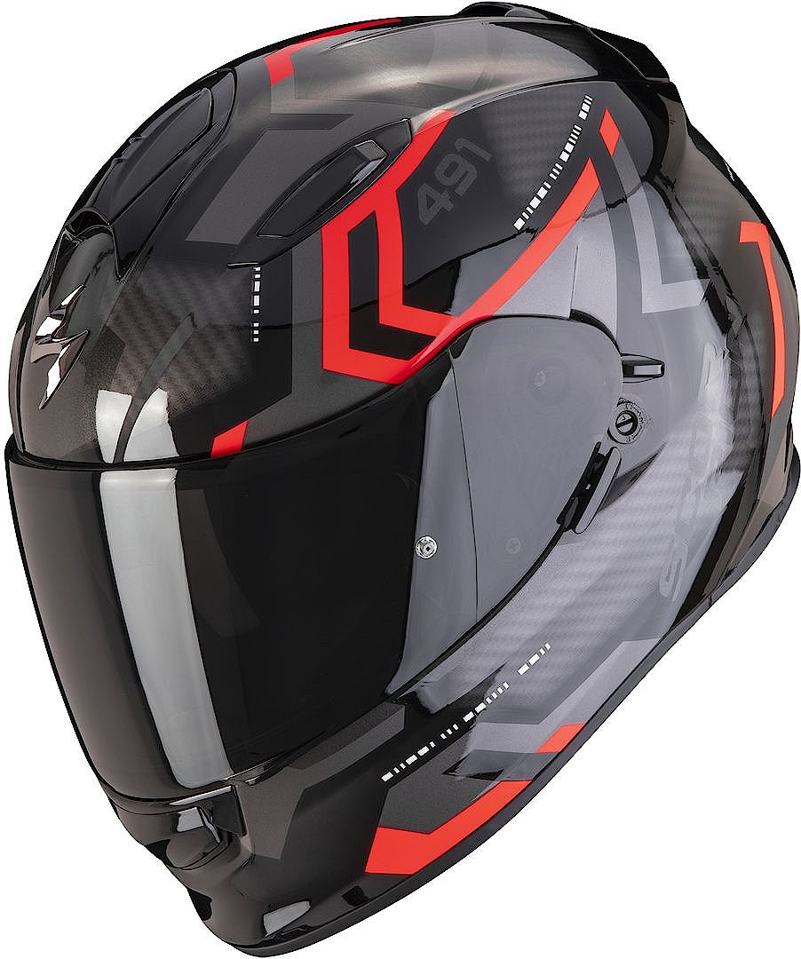 Scorpion EXO-491 Spin Helm, zwart-rood, L