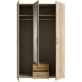 Forte Drehtürenschrank 2-türig 133,2 x 210,5 x 54,2 cm Mauvella Eiche