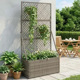 vidaXL Gartenpflanzer mit Gitter 70 x 30 x 135 cm Grau