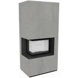 Kratki Kaminbausatz | FLOKI BOX | 8 kW | Glas links | Cemento Grigio