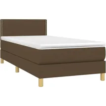 vidaXL Boxspringbett mit Matratze Dunkelbraun 100x200 cm Stoff - Braun