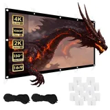 Maclean Brackets Tragbare Projektionswand – Hochwertige Polyester-Leinwand mit 25mm Schwarzem Rand, 179° Betrachtungswinkel und Einfache Montage (150", 300x220cm, Rahmenleinwand MC-168 Maclean