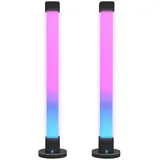 Homcom 2er-Set Tischlampe, Tischleuchte mit App- und Fernsteuerung, Musik-Synchronisation, Farb-Modi, Timer, Smart Nachttischlampe für Wohnzimmer,