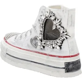 nan-ku Damen Plateau Sneaker Weiß 37