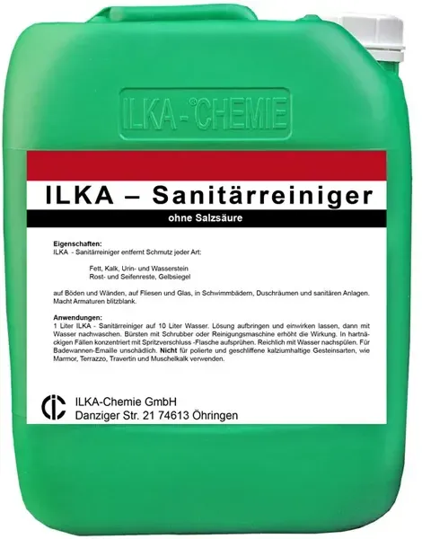 Sanitärreiniger ILKA 10 L ohne Salzsäure, entfernt Schmutz jeder Art