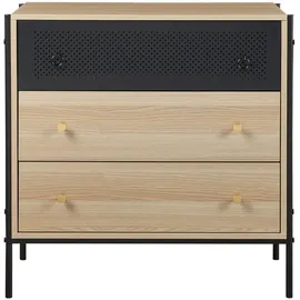 [en.casa] Tysnes 80 x 80 x 40 cm Eiche/Schwarz