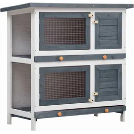 vidaXL Kleintierstall 4 Türen 120 x 60 x 100 cm grau