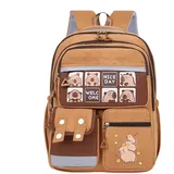 Capybara Cartoon-Rucksack, große Kapazität, wasserdichter Capybara-Rucksack, niedlicher Klappen-Rucksack mit verstellbaren Trägern für Schule, Reisen, Freizeit, Geschenk für Capybara-Liebhaber, a