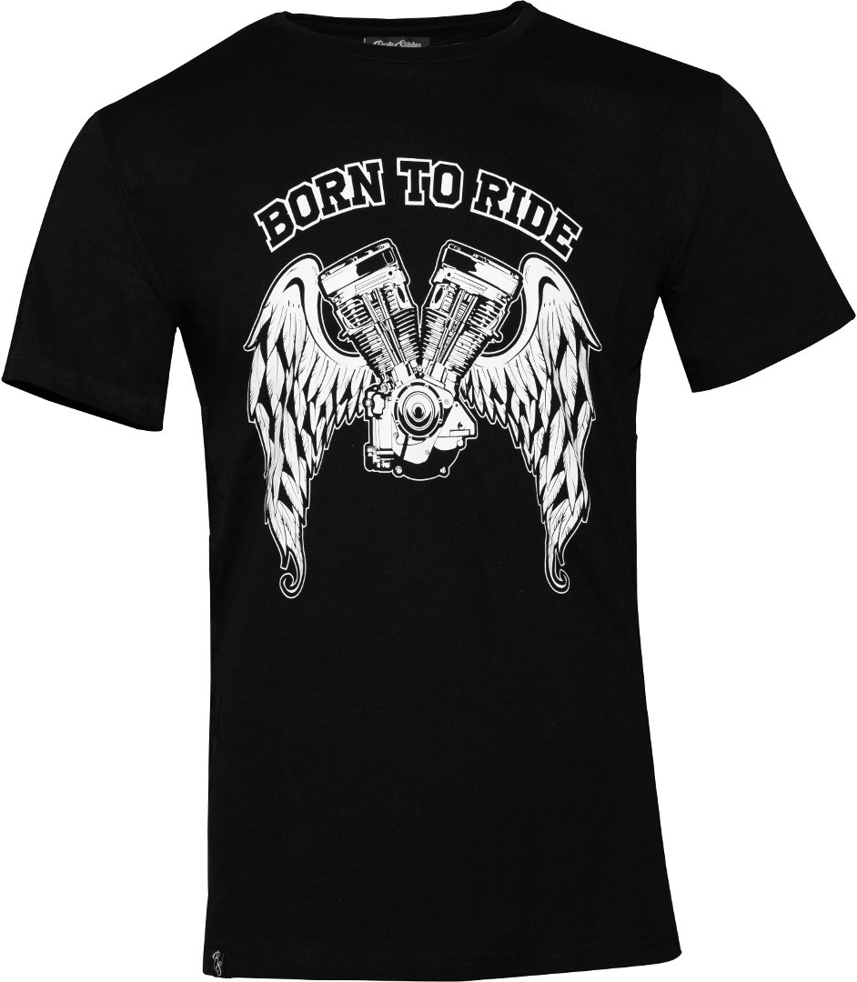 Rusty Stitches Born To Ride T-shirt, zwart-wit, XL