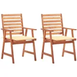 vidaXL Gartenstuhl 62 x 61 x 22,5 cm creme 2 St.