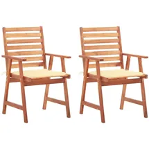 vidaXL Gartenstuhl 62 x 61 x 22,5 cm creme 2 St.
