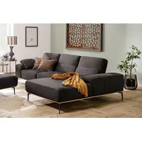 Ecksofa W.SCHILLIG "run, Designsofa mit tollem Sitzkomfort, bequem, L-Form", braun (mocca z73), B:299cm H:88cm T:178cm, Longlife Xtra-Leder Z73: Naturwalkleder der Luxusklasse aus den erlesensten Rohhäuten. Hautstärke 1, 1 u2013 1, 3 mm, ROHLEDER Jacquard-Flachgewebe Q2 W60 (63% Polyester, 37% Polyacryl), ROHLEDER Chenille-Flachgewebe Q2 W77 (68% Polyacryl, 32% Polyester), Stoff S37 (100% Polyester), Sofas, mit Holzsockel, Füße in Schwarz pulverbeschichtet, Breite 299 cm