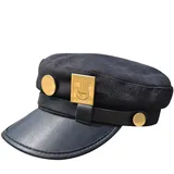 Wdhybwcx Adventure Cosplay Cap Jotaro Kujo Cosplay Zubehör Hüte Army Military Flatcap Abzeichen Anime Around-grau