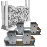 Gartenpirat Holzstapelhilfe Feuerverzinkt 340 x 100 x 15 cm 2 Stück grau