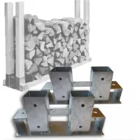 Gartenpirat Holzstapelhilfe Feuerverzinkt 340 x 100 x 15 cm 2 Stück grau