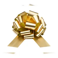 Partydeco Geschenkschleife 30cm Ziehschleife wetterfest groß Dekoschleife Auto Tür Eröffnung Weihnachtsschleife Geschenk Weihnachten Hochzeit Geburtstag Gold