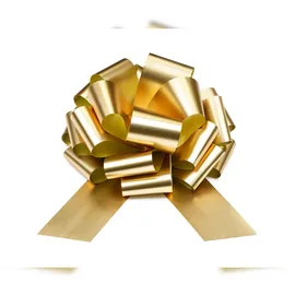 Partydeco Geschenkschleife 30cm Ziehschleife wetterfest groß Dekoschleife Auto Tür Eröffnung Weihnachtsschleife Geschenk Weihnachten Hochzeit Geburtstag Gold