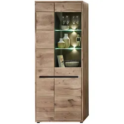Vitrine BELLANO Viking Oak Nature mit LED