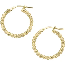 Smart Jewel Paar Creolen SMART JEWEL "mit diamantierter Oberfläche, Silber 925" Gr. 3,5, gold, Ohrringe, Damen, 3,5cm, Silber 925 (Sterlingsilber)