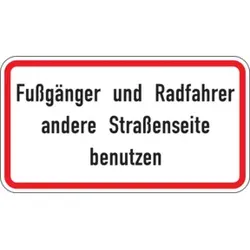 Warn- und Hinweißchild 48, 600x330mm andere Str.Seite nutzen RAL-Gütezeichen Folie RA2