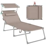 Songmics Sonnenliege 200 x 71 x 38 cm Schwarz