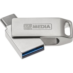 MyMedia USB 3.2 OTG Stick 64GB, Typ A-C, My Dual, silber (64 GB, USB A, USB C), USB Stick, Silber