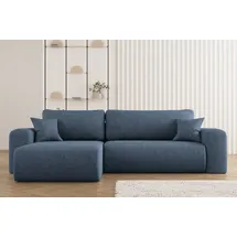 kaiser möbel Ecksofa mit Schlaffunktion und für Bettzeug, L-förmiges Sofa, Capri Stoff Verita Links Marineblau