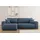 kaiser möbel Ecksofa mit Schlaffunktion und für Bettzeug, L-förmiges Sofa, Capri Stoff Verita Links Marineblau