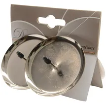 Osma 4 Stück Adventskerzenhalter 6cm silber Kerzenhalter Advent Kerzen Adventskranz