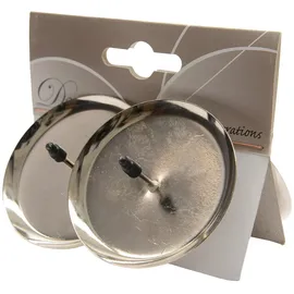 Osma 4 Stück Adventskerzenhalter 6cm silber Kerzenhalter Advent Kerzen Adventskranz